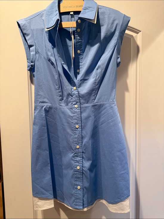 Veronica Beard Dresses & Skirts - Veronica Beard Light Blue Cap-Sleeve Shirt Dress